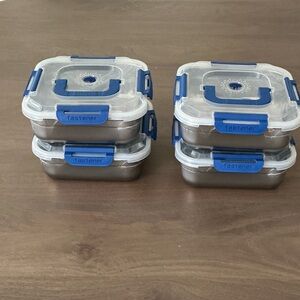 Blue and Gray Food Storage Containers